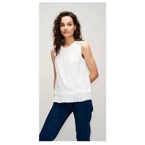 Claudie Pierlot Women's White pleated elevated Basic top luxury old money French
